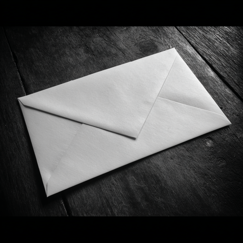 Ein Briefumschlag auf einem Tisch | Quelle: Midjourney