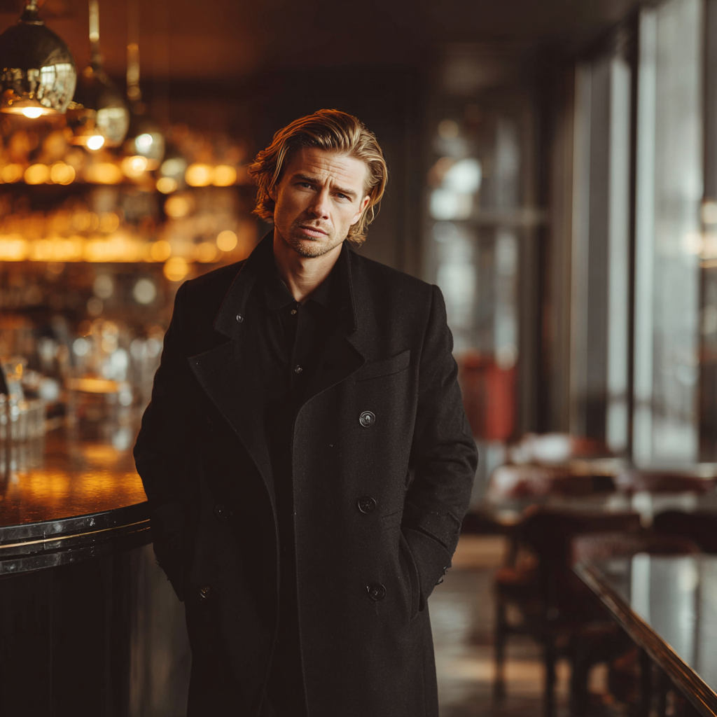 Ein stirnrunzelnder Mann steht in einem Diner | Quelle: Midjourney