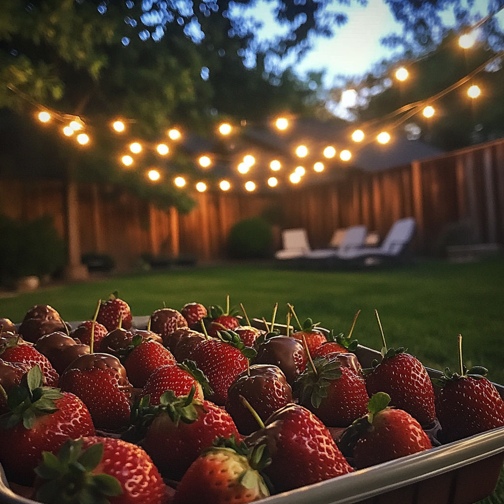 Ein Tablett mit Erdbeeren | Quelle: Midjourney