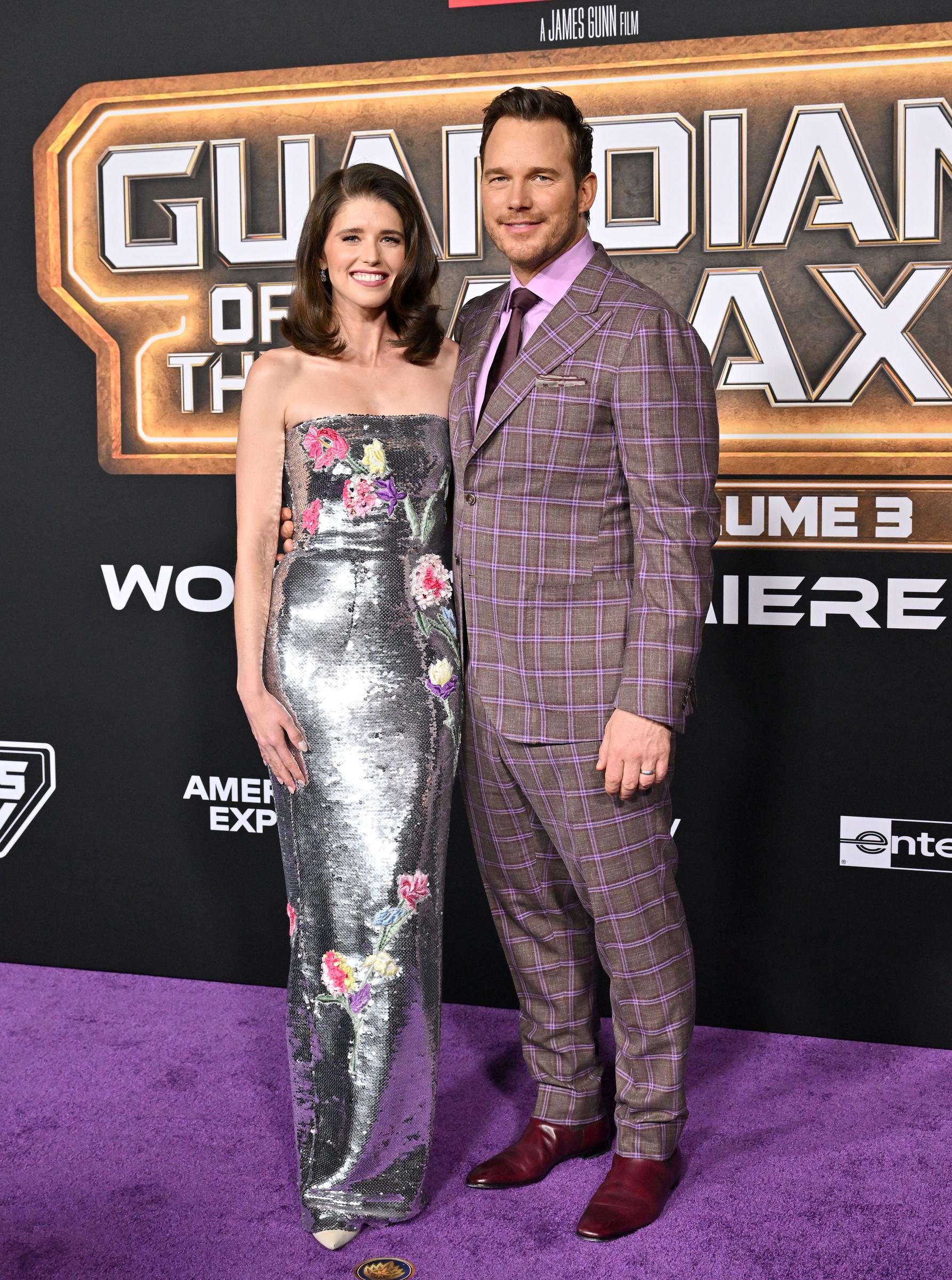 Katherine Schwarzenegger und Chris Pratt bei der Weltpremiere von Marvel Studios' „Guardians of the Galaxy Vol. 3“ am 27. April 2023 in Hollywood, Kalifornien. | Quelle: Getty Images