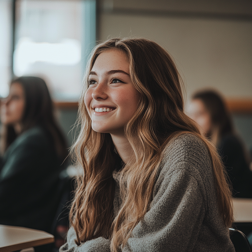 Ein lächelnder Oberstufenschüler | Quelle: Midjourney