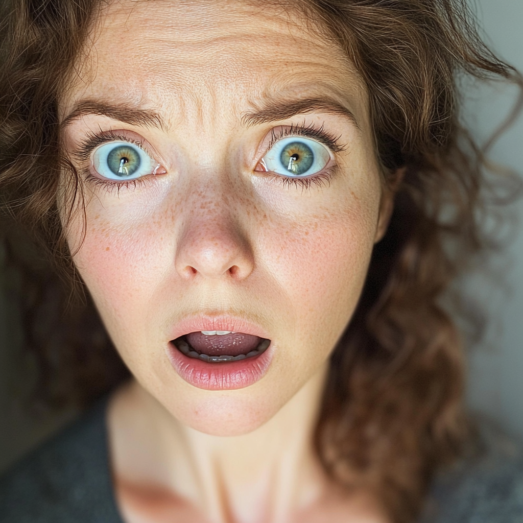 A close-up of a shocked woman | Source: Midjourney