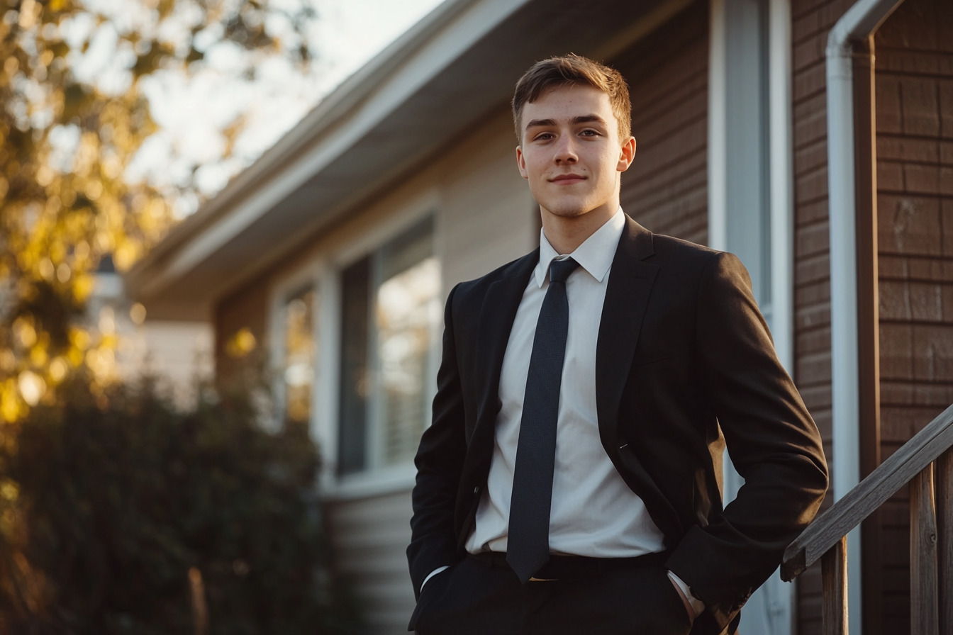 Ein junger Mann in einem Anzug | Quelle: Midjourney
