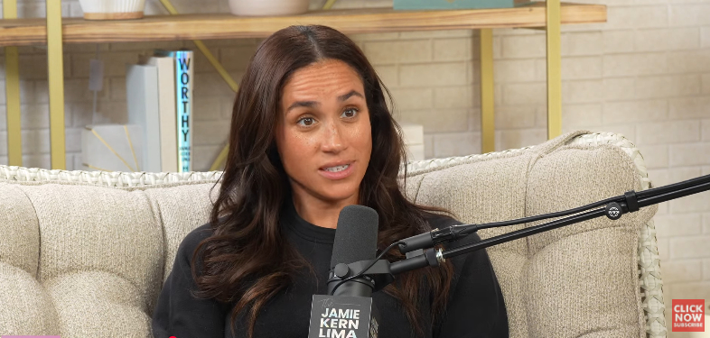 Ein Screenshot von Meghan, Herzogin von Sussex, während ihres Auftritts im „The Jamie Kern Lima Show podcast“ aus einem Video vom 28. April 2025. | Quelle: YouTube/JamieKernLima