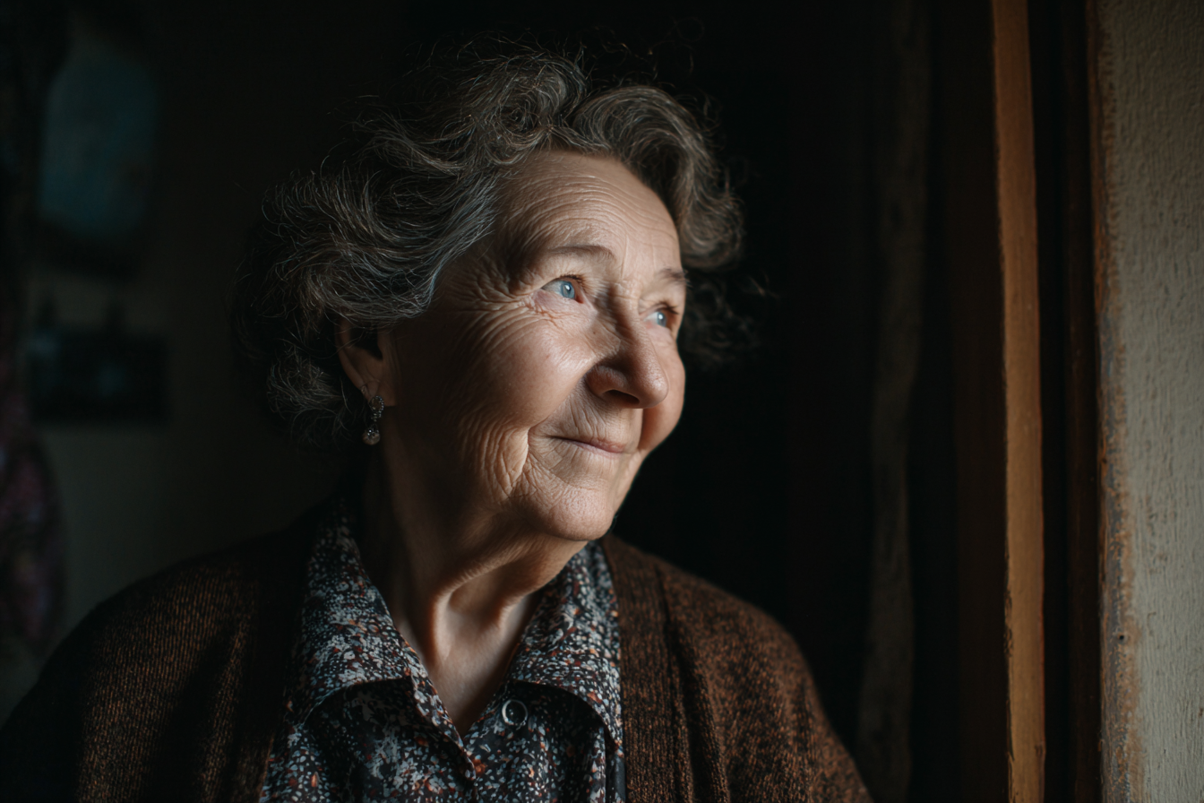 Eine ältere Frau lächelt | Quelle: Midjourney