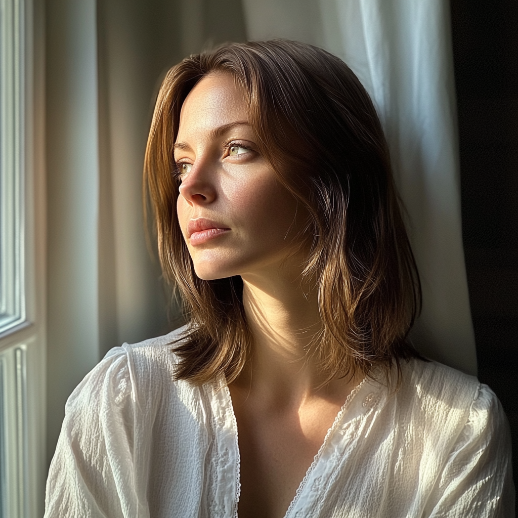 Eine Frau, die an einem Fenster steht | Quelle: Midjourney