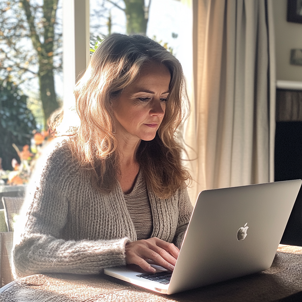 Eine Frau benutzt ihren Laptop | Quelle: Midjourney