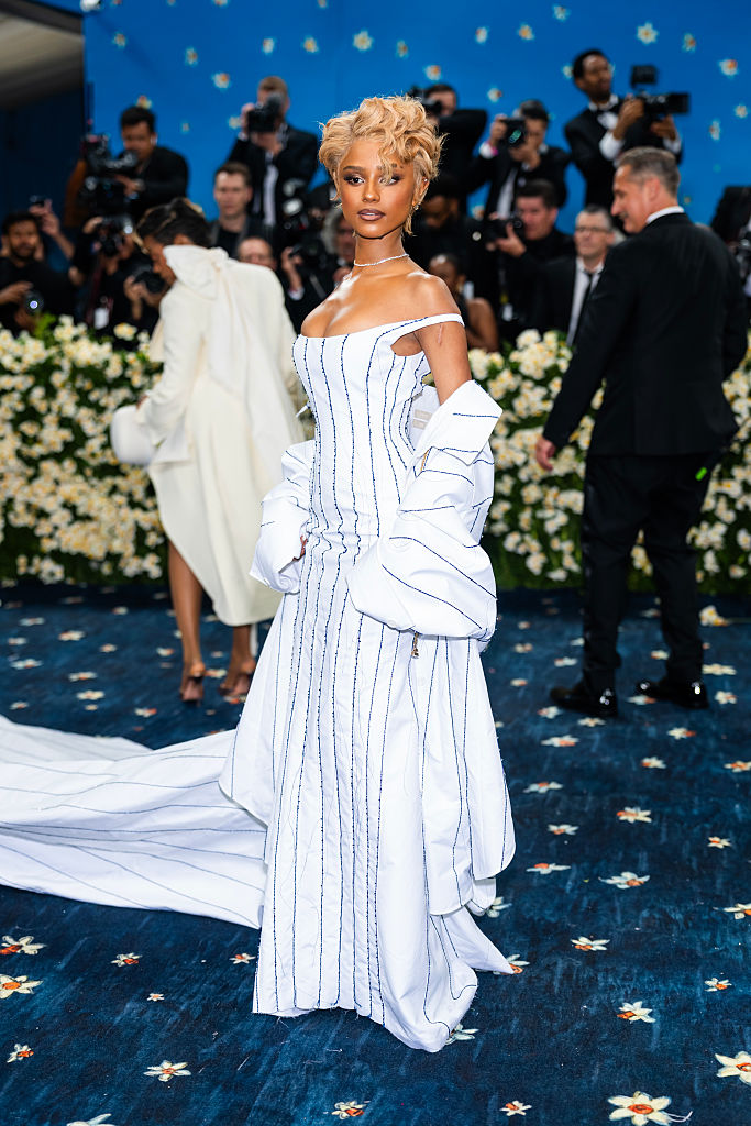 Tyla bei der 2025 Met Gala im Metropolitan Museum of Art in New York City am 5. Mai, die unter dem Motto "Superfine: Tailoring Black Style".