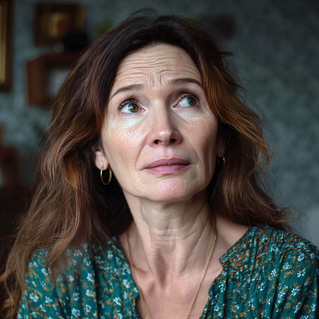 Eine besorgte Frau | Quelle: Midjourney