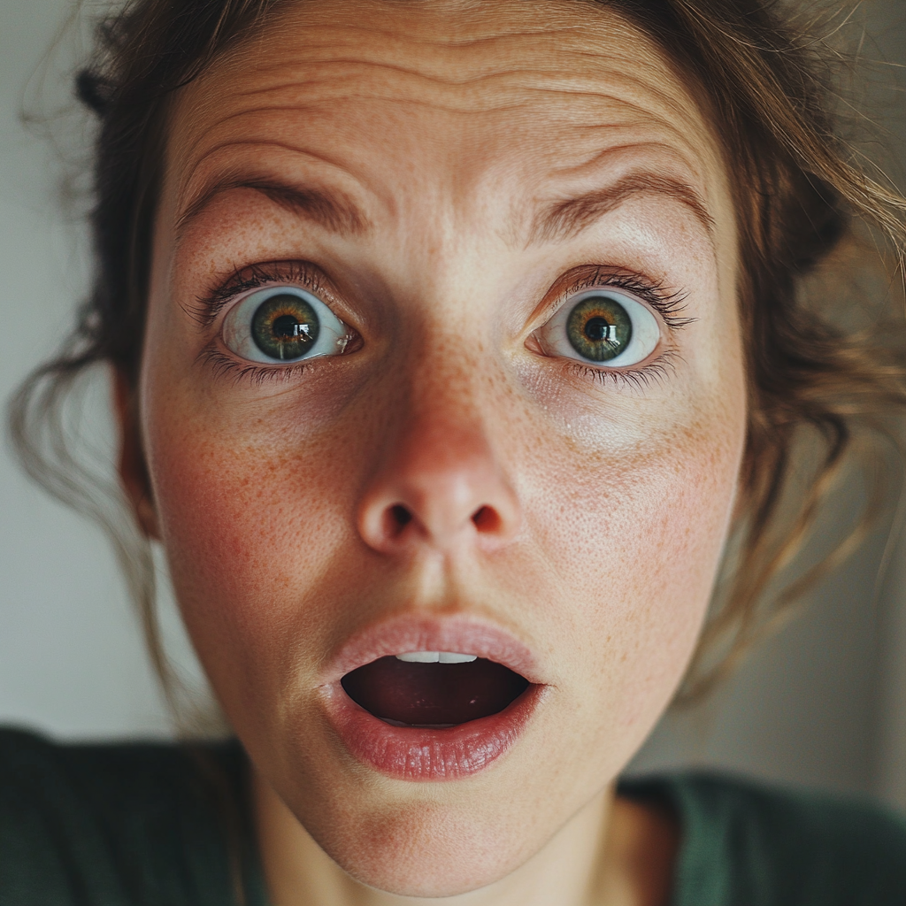 A close-up of a shocked woman | Source: Midjourney