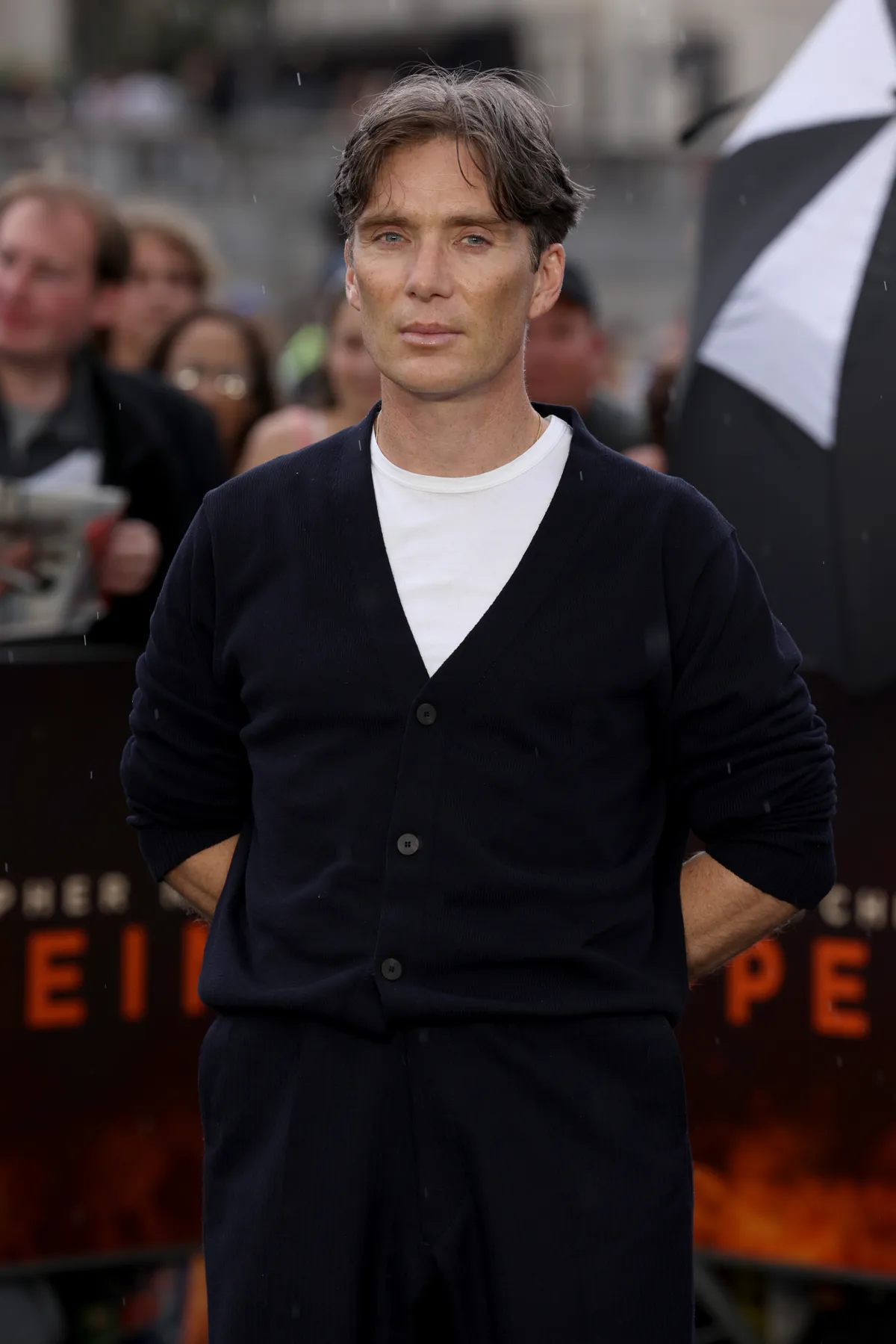 Cillian Murphy nimmt am 12. Juli 2023 am Londoner Photocall für den Universal-Pictures-Film „Oppenheimer“ am Trafalgar Square in London, England, teil. | Quelle: Getty Images
