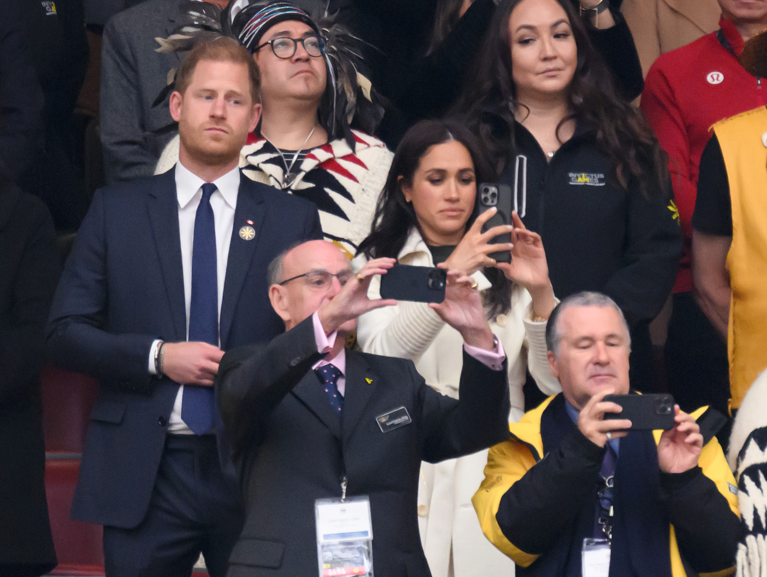 Prinz Harry und Meghan Markle während der Eröffnungszeremonie der Invictus Games 2025 am BC Place am 8. Februar in Vancouver, British Columbia, Kanada. | Quelle: Getty Images