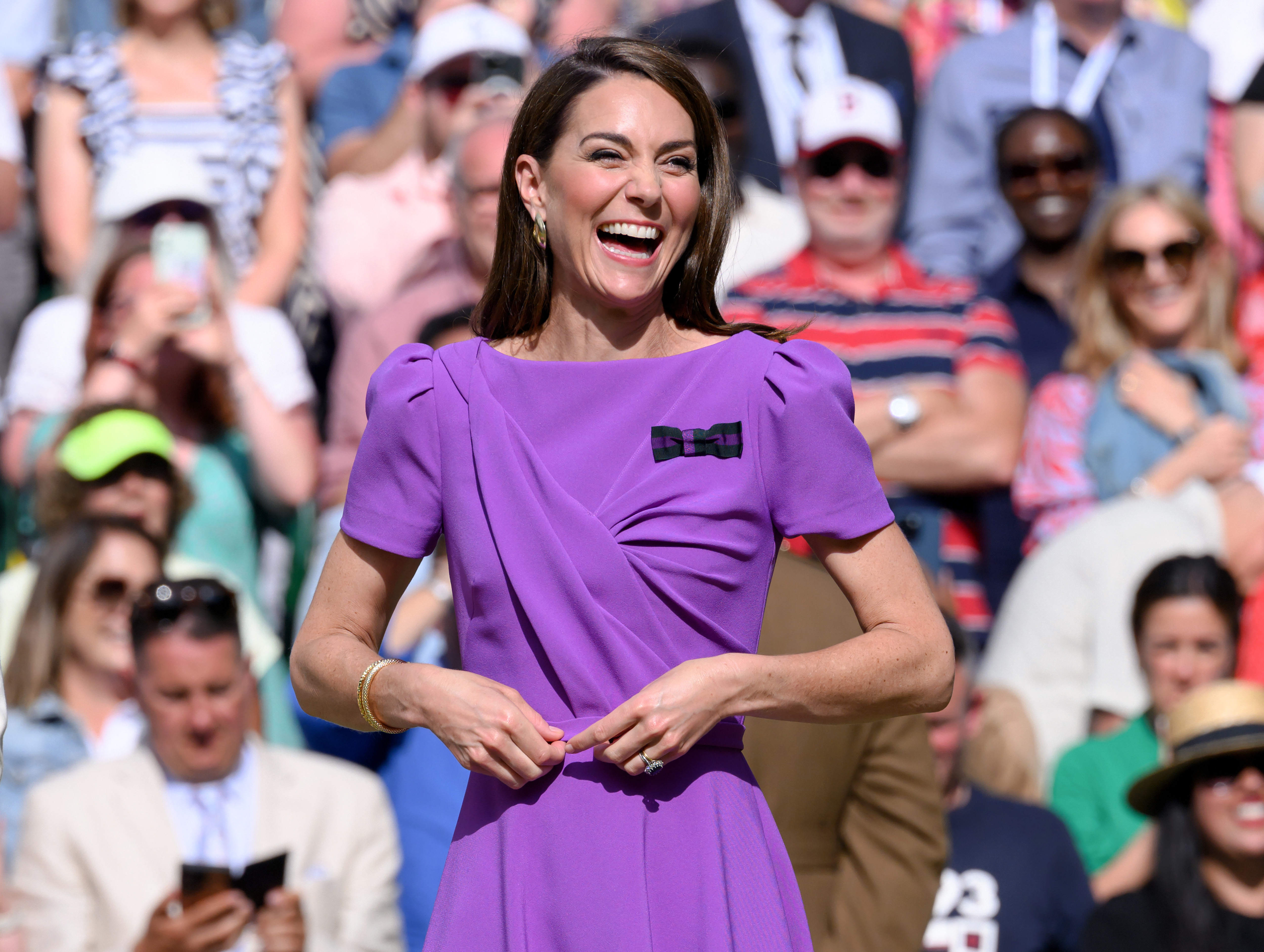 Kate Middleton auf dem Tennisplatz während der Wimbledon Tennis Championships am 14. Juli 2024 in London, England. | Quelle: Getty Images