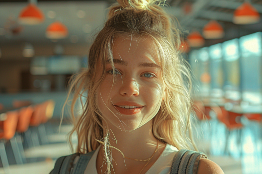 Ein fröhliches junges Mädchen lächelt | Quelle: Midjourney