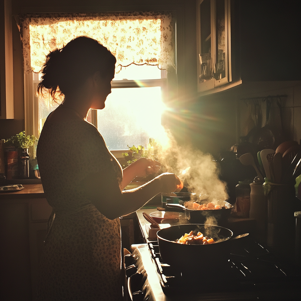 Eine Frau beim Kochen | Quelle: Midjourney