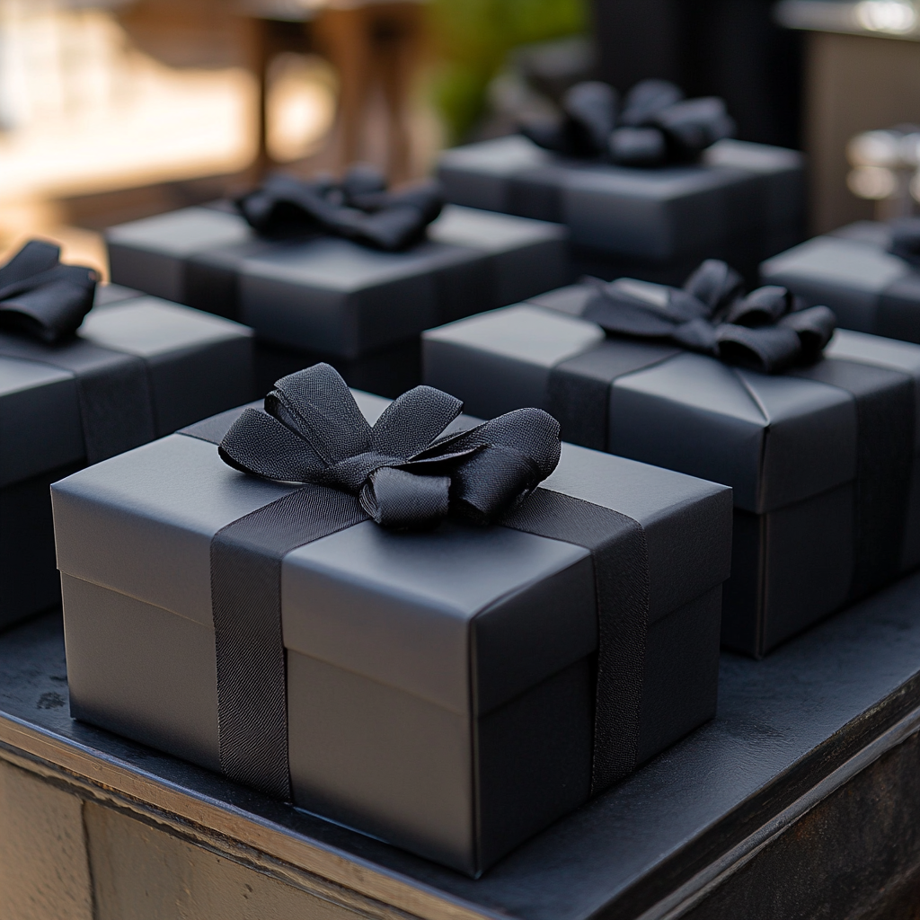Schwarze Geschenkboxen | Quelle: Midjourney