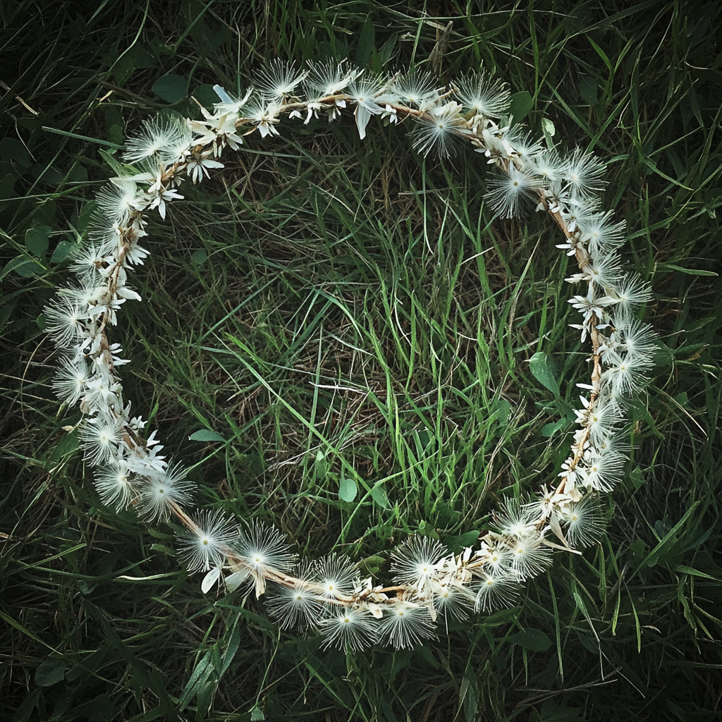 Eine Löwenzahnkrone auf Gras | Quelle: Midjourney