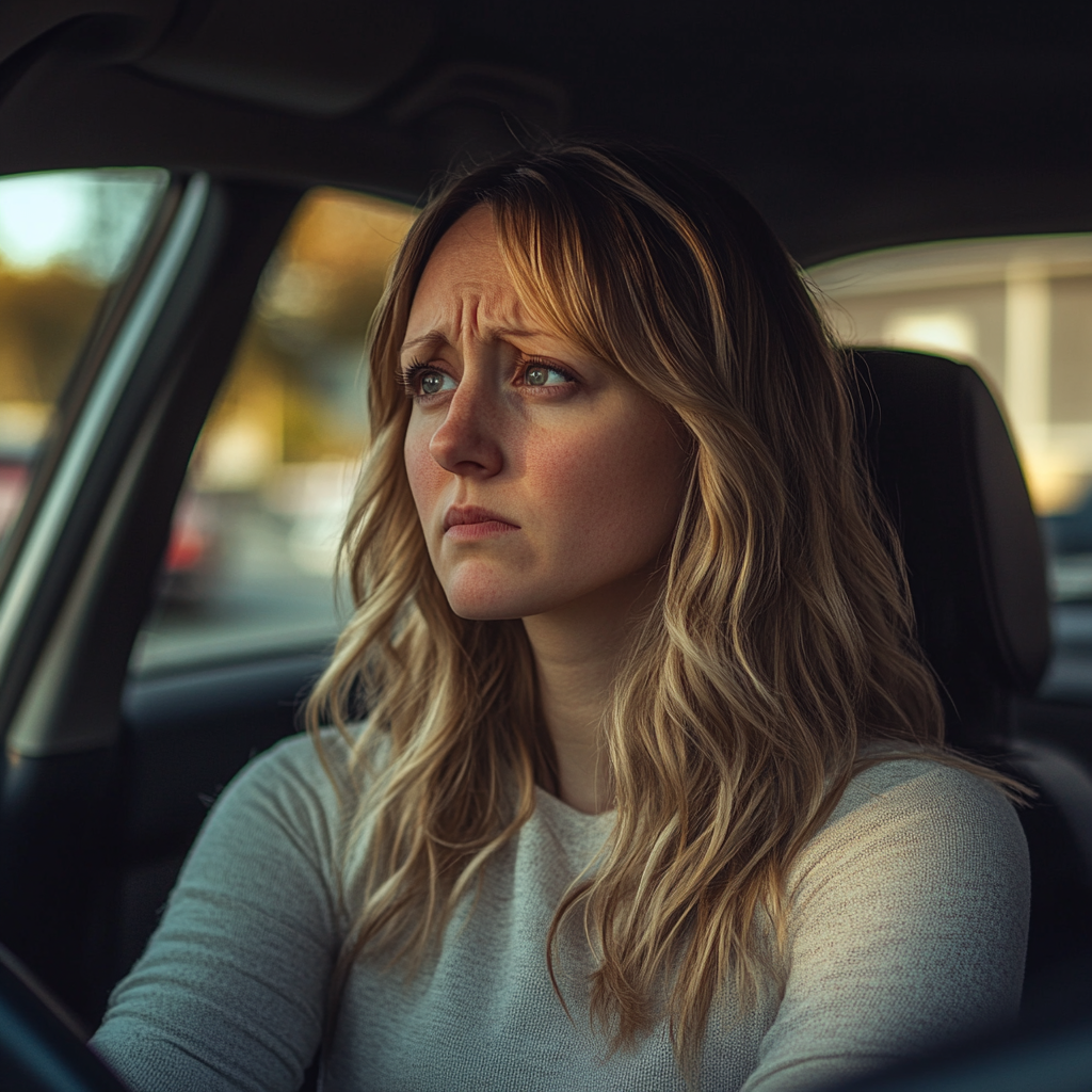 Eine Nahaufnahme einer Frau, die ein Auto fährt | Quelle: Midjourney