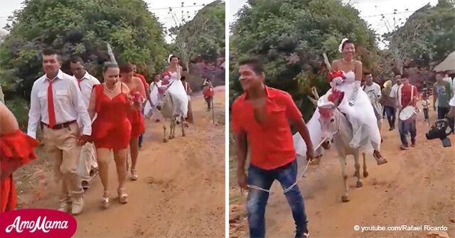 Die Braut kam auf einem Esel angeritten und wurde zu einem Internet-Star