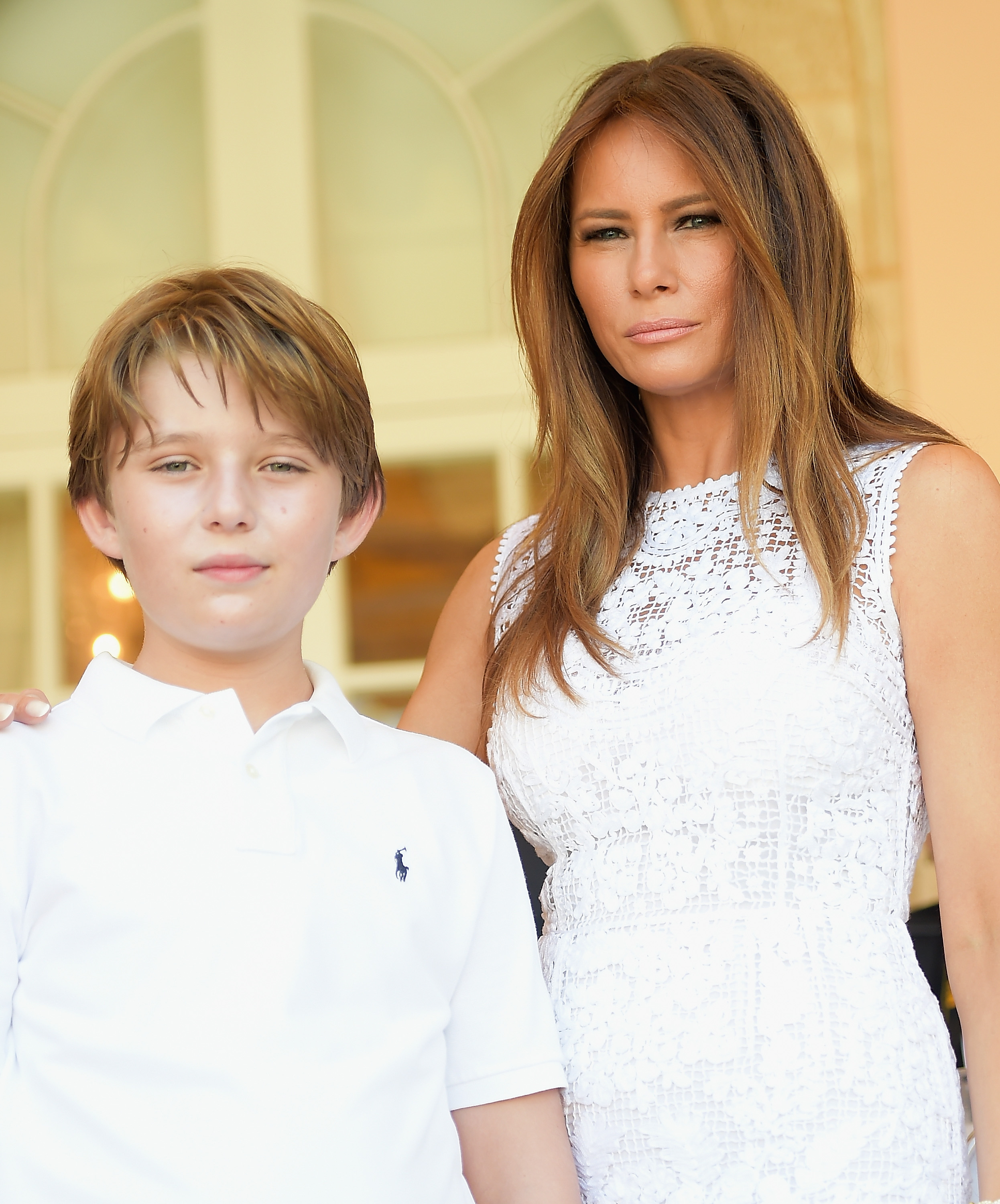 Melania und Barron Trump beim Trump Invitational Grand Prix im Mar-a-Lago Club am 4. Januar 2015 in Palm Beach, Florida. | Quelle: Getty Images