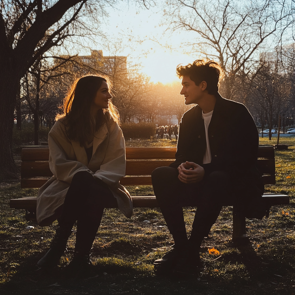 Pärchen bei einem Date im Park | Quelle: Midjourney