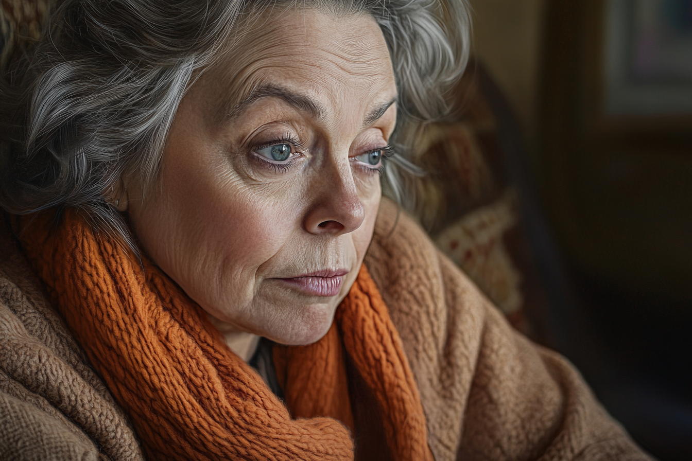 Eine Frau, die in ihrem Haus sitzt | Quelle: Midjourney