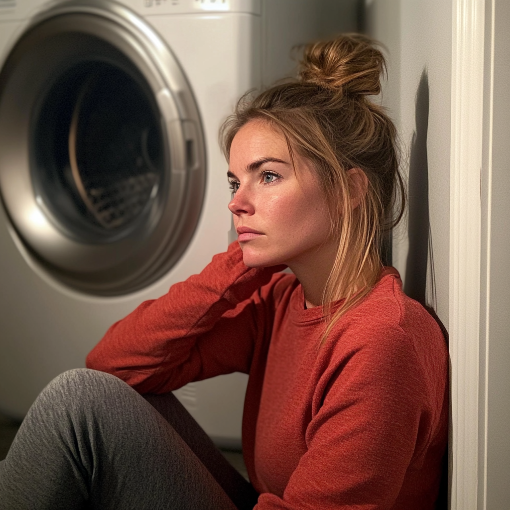 Eine Frau lehnt an einer Wand | Quelle: Midjourney