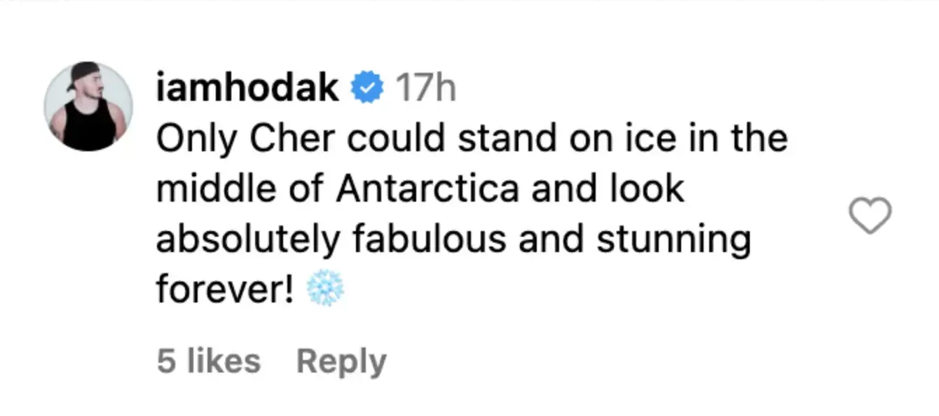 Ein Fan kommentiert den Beitrag von Cher | Quelle: Instagram/cher