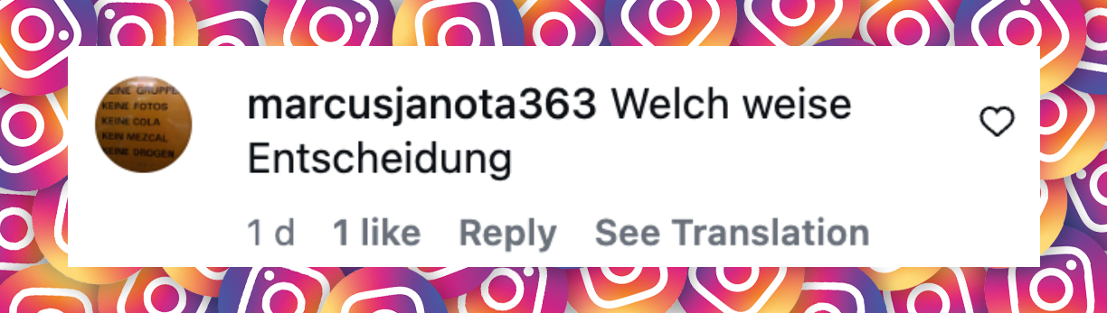 Nutzer-Kommentar | Quelle: https://instagram.com/p/DaPb7zyqpu4/c/17896765605500326/