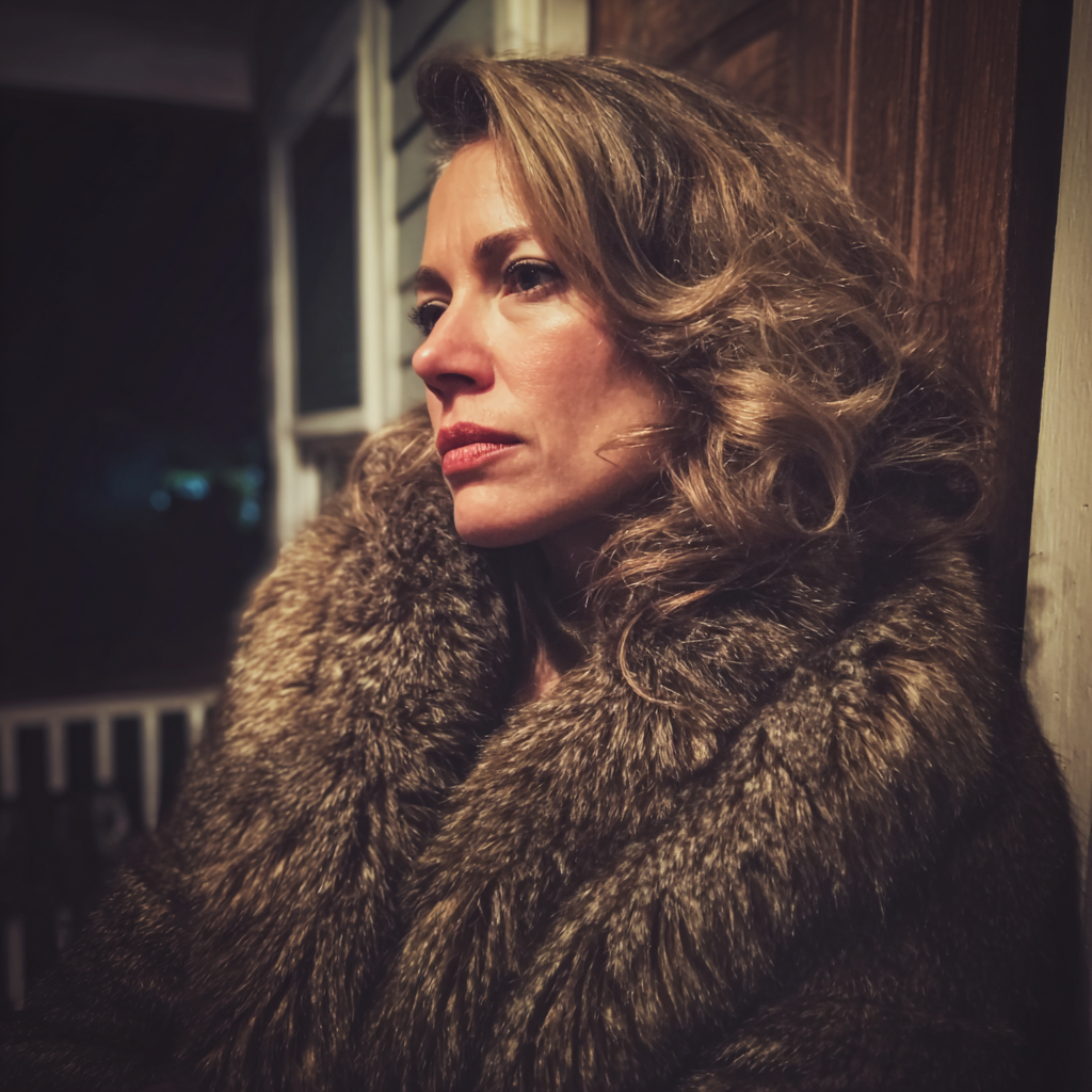 Eine Frau, die an einer Haustür steht | Quelle: Midjourney