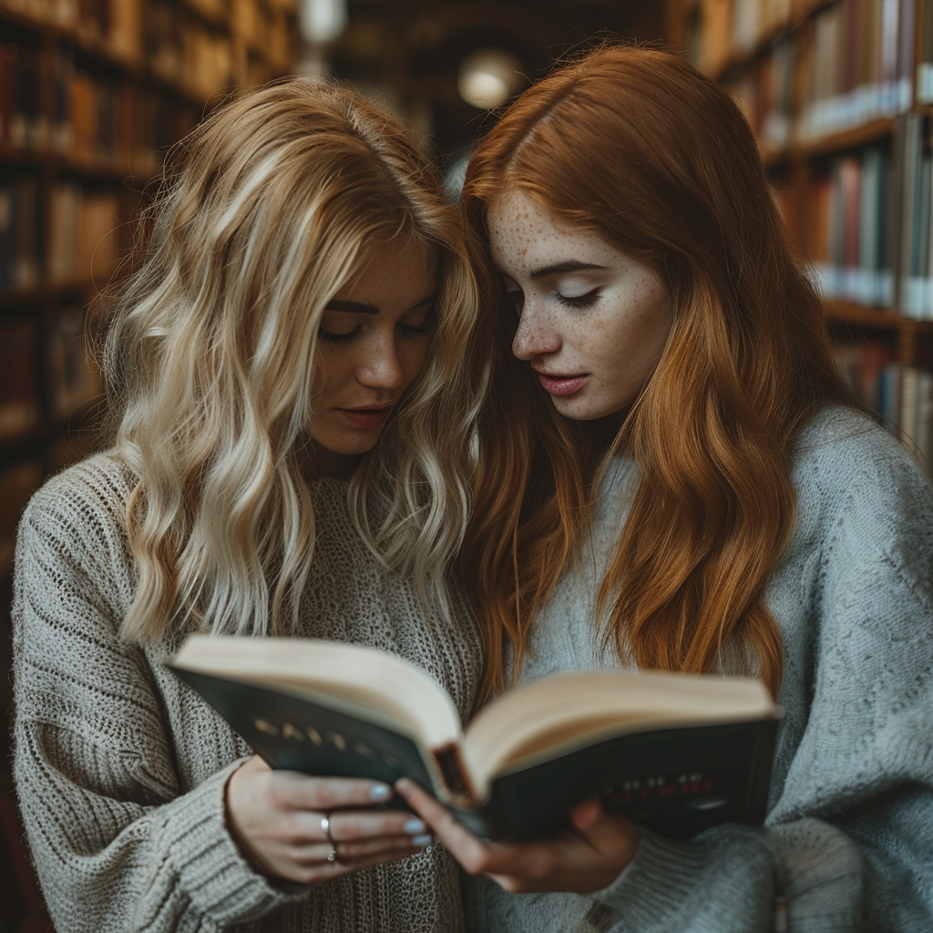 Julia und Margaret lesen ein Buch | Quelle: Midjourney