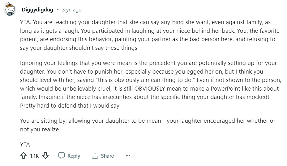 Ein Kommentar zur Geschichte des Vaters | Quelle: Reddit