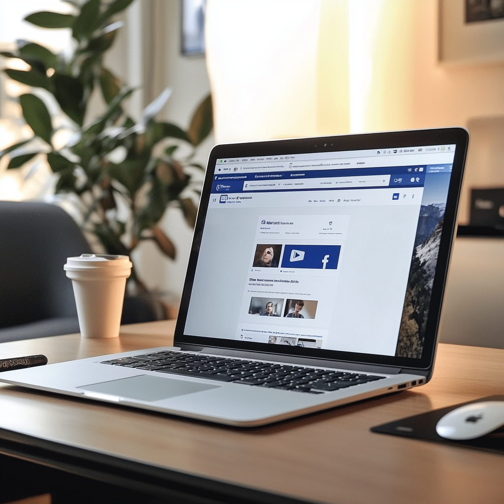 Ein für soziale Medien geöffneter Laptop | Quelle: Midjourney