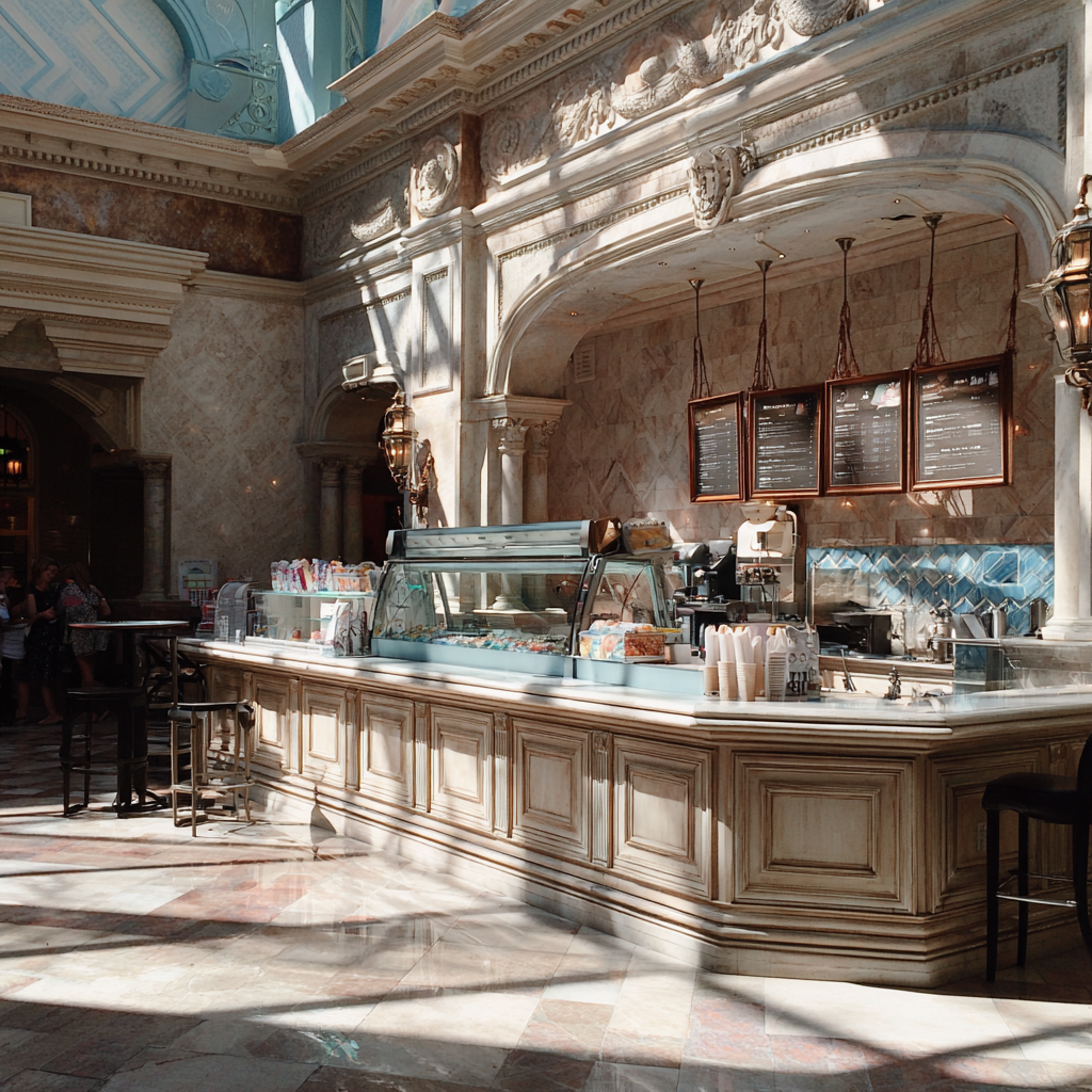 Eine Smoothie-Bar in einem Einkaufszentrum | Quelle: Midjourney