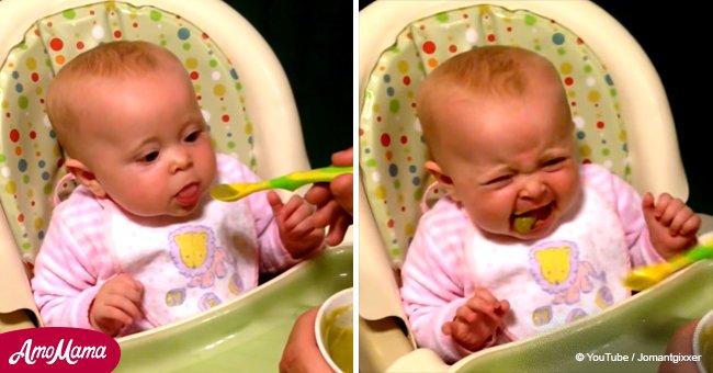 Sechs Monate altes Baby sagt seine ersten Worte, während es mit Erbsen zum ersten Mal gefüttert wurde (Video) 