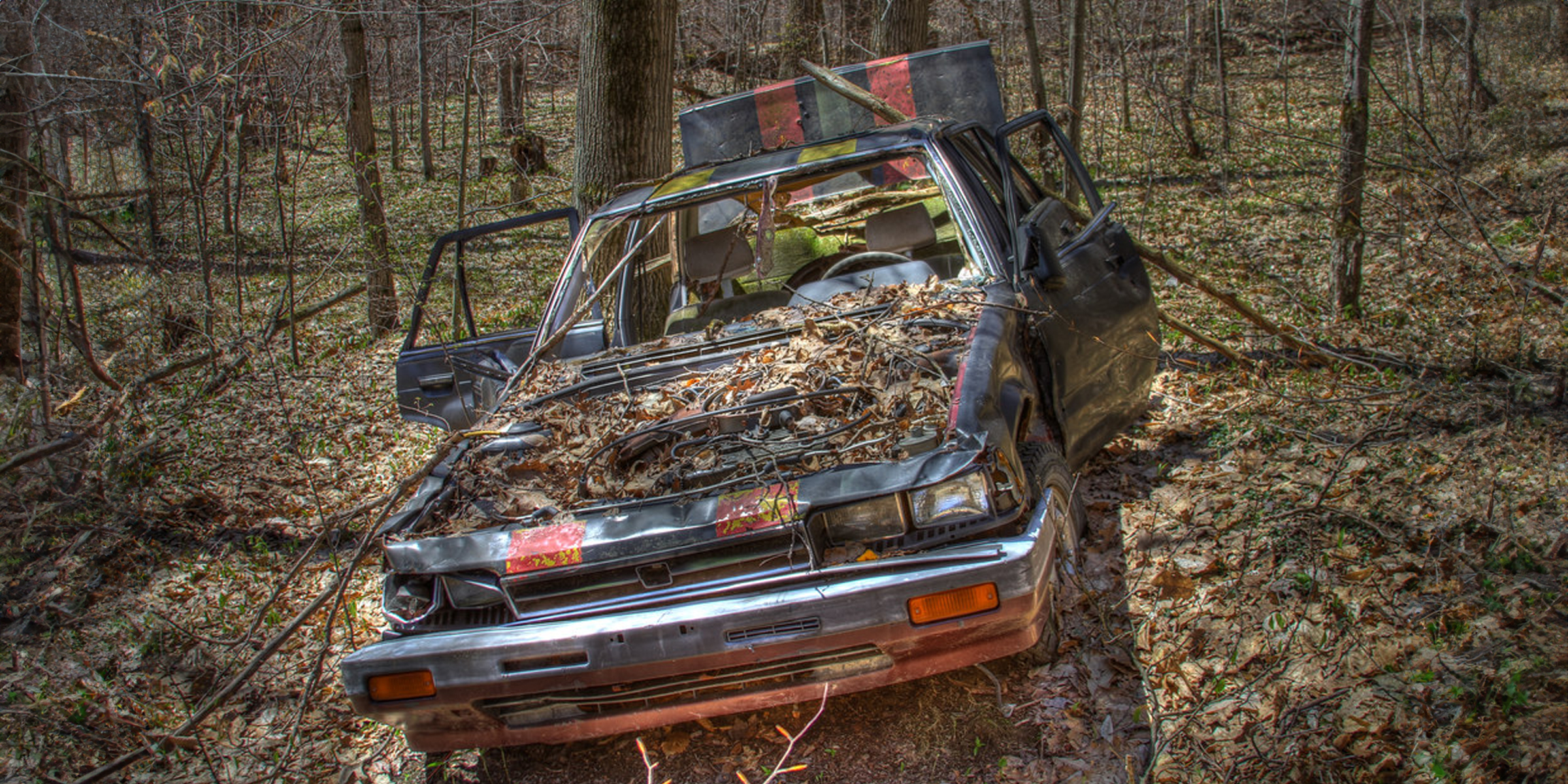 Ein verlassenes Auto in einem Wald | Quelle: flickr.com/waitscm/CC BY 2.0