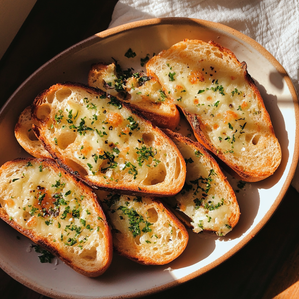 Ein Teller mit Knoblauchbrot | Quelle: Midjourney