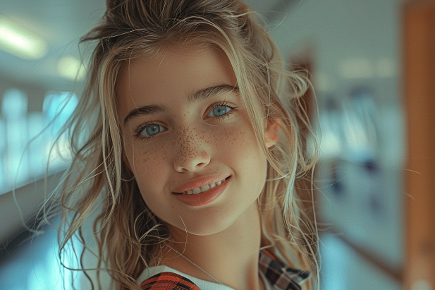 Ein lächelndes Mädchen | Quelle: Midjourney
