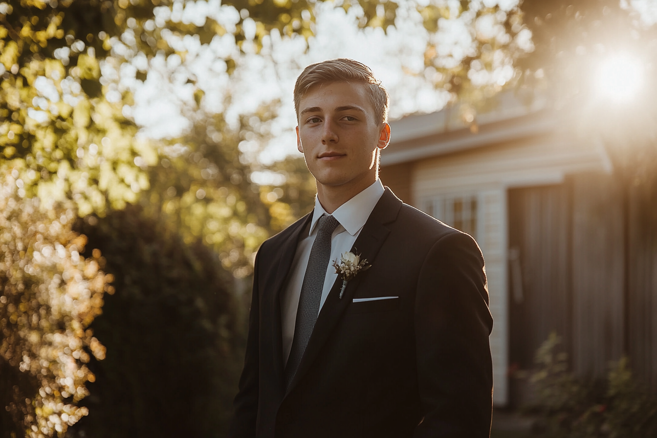 Ein junger Mann bei seiner Hochzeit | Quelle: Midjourney