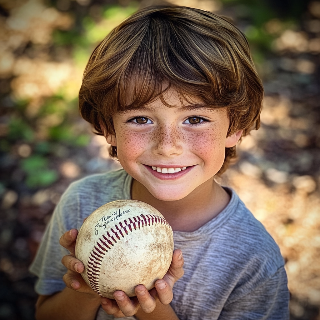 Ein Junge hält einen Baseball | Quelle: Midjourney