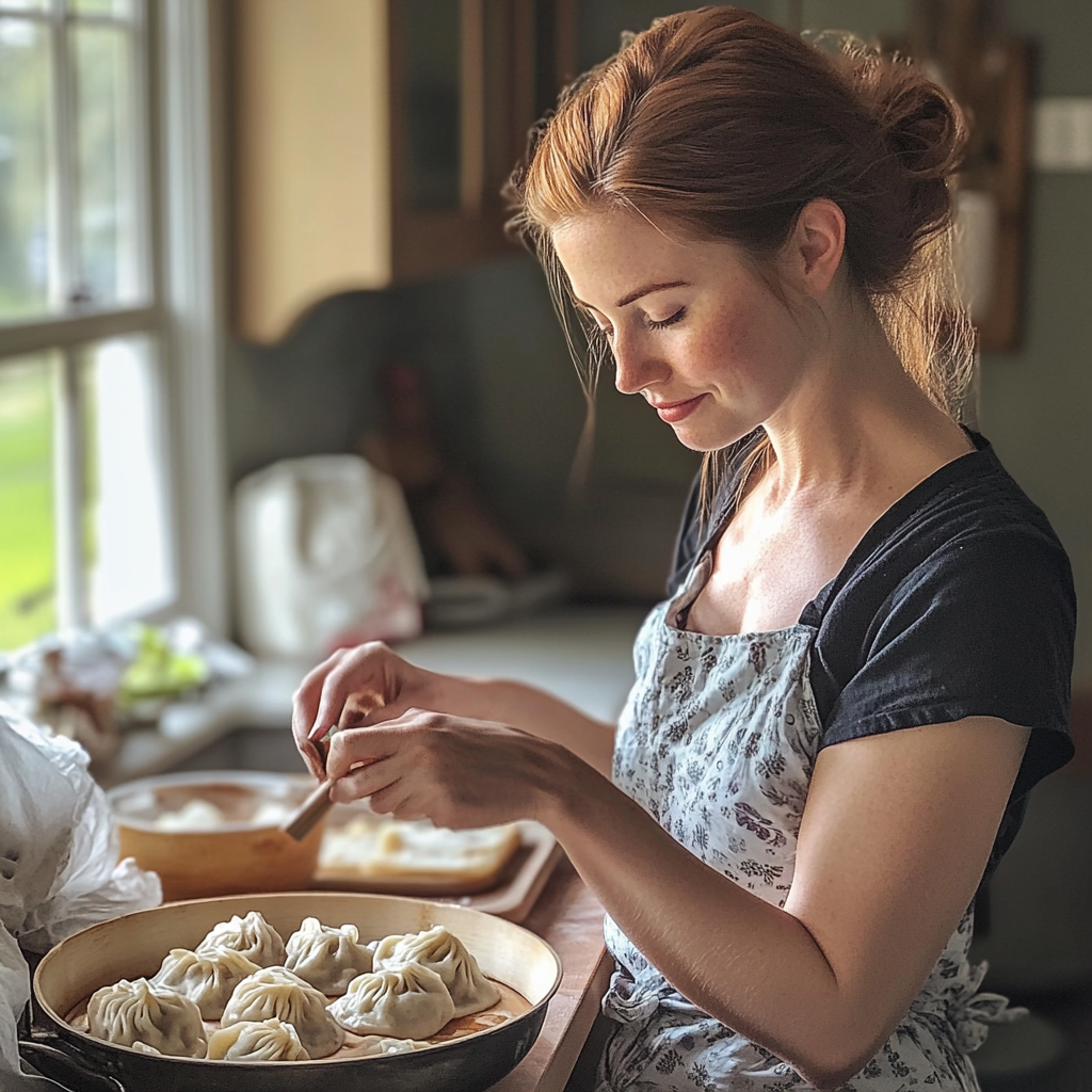 Eine Frau macht Knödel | Quelle: Midjourney