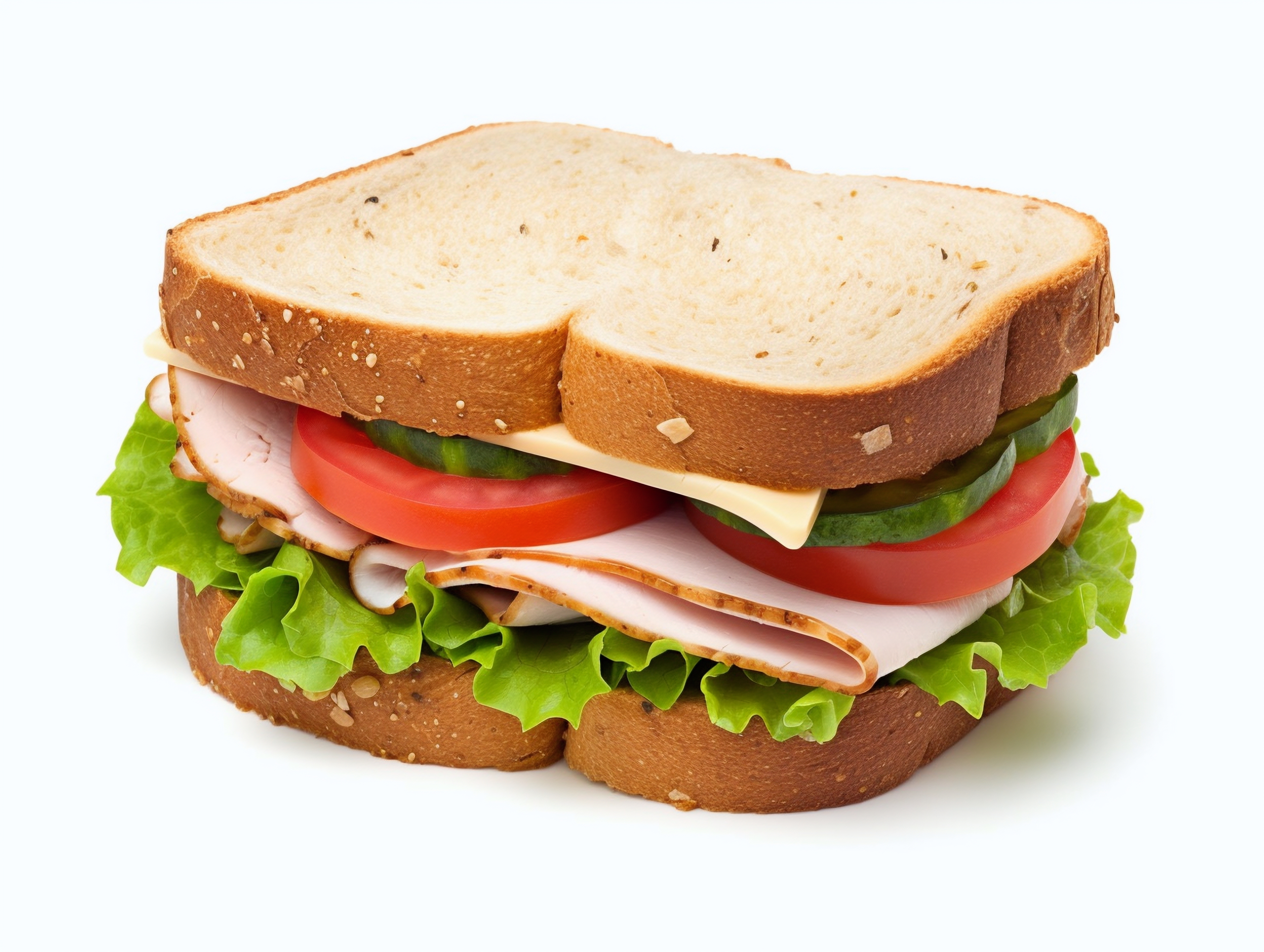 Ein Sandwich mit Schinken, Käse, Tomaten und Gurken | Quelle: Shutterstock