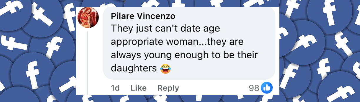 Nutzer-Kommentar über Brad Pitt und Ines de Ramon, gepostet am 15. Juni 2025. | Quelle: Facebook/New York Mickey