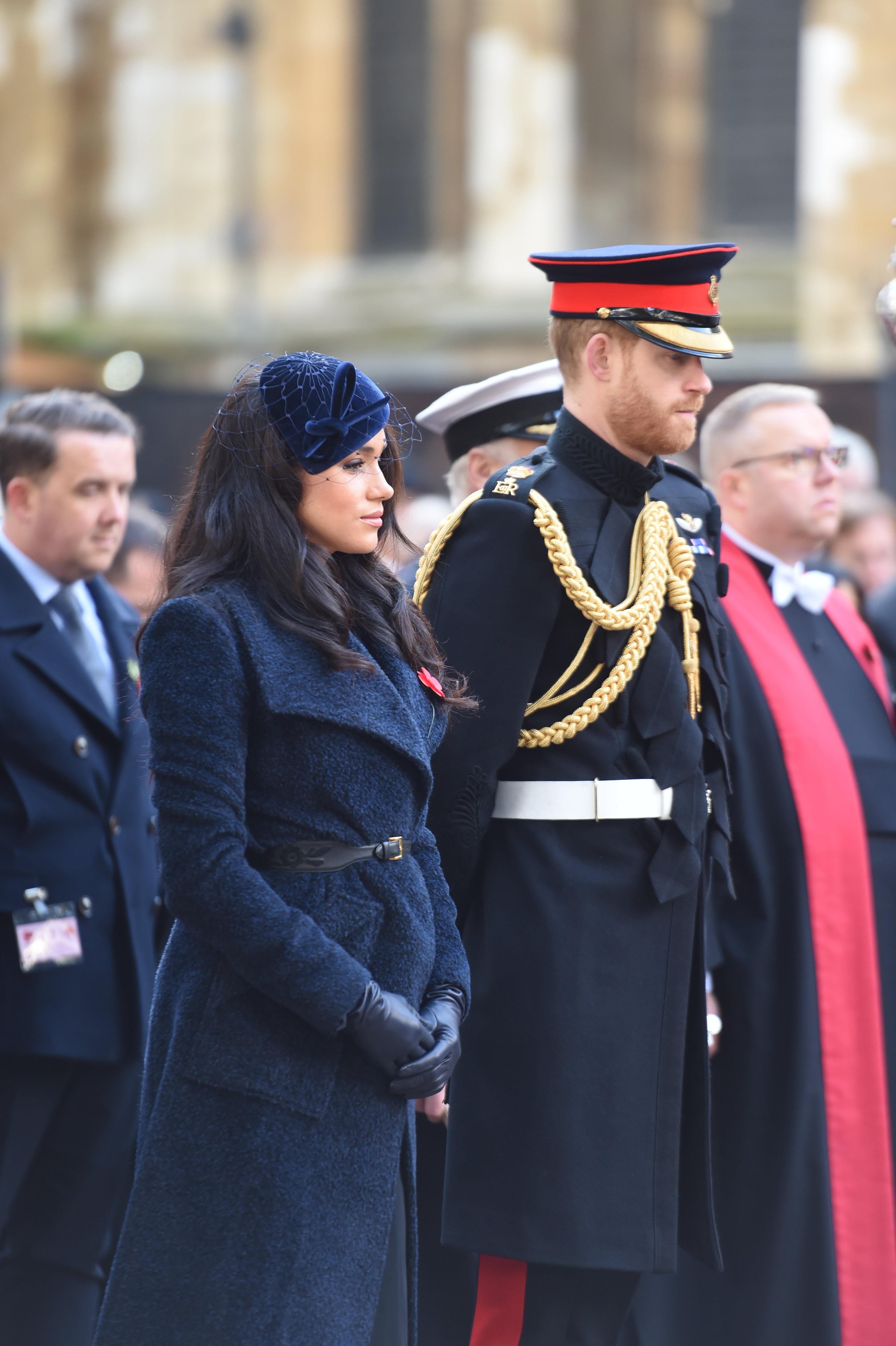 Der Herzog und die Herzogin von Sussex auf den Fields of Remembrance in Westminster Abbey am 7. November 2019 in England. | Quelle: Getty Images