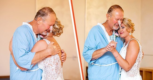 Steve und Janae teilen eine emotionale Umarmung [Links]; Janae tanzt mit ihrem Vater, während sie ihren Kopf auf seine Schulter legt. [Rechts] | Quelle: Facebook.com/janae.r.price