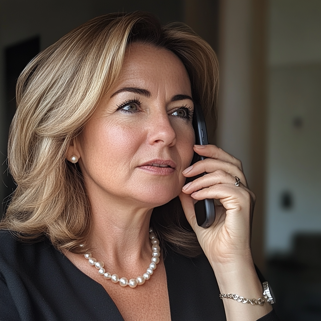 Eine Frau spricht am Telefon | Quelle: Midjourney