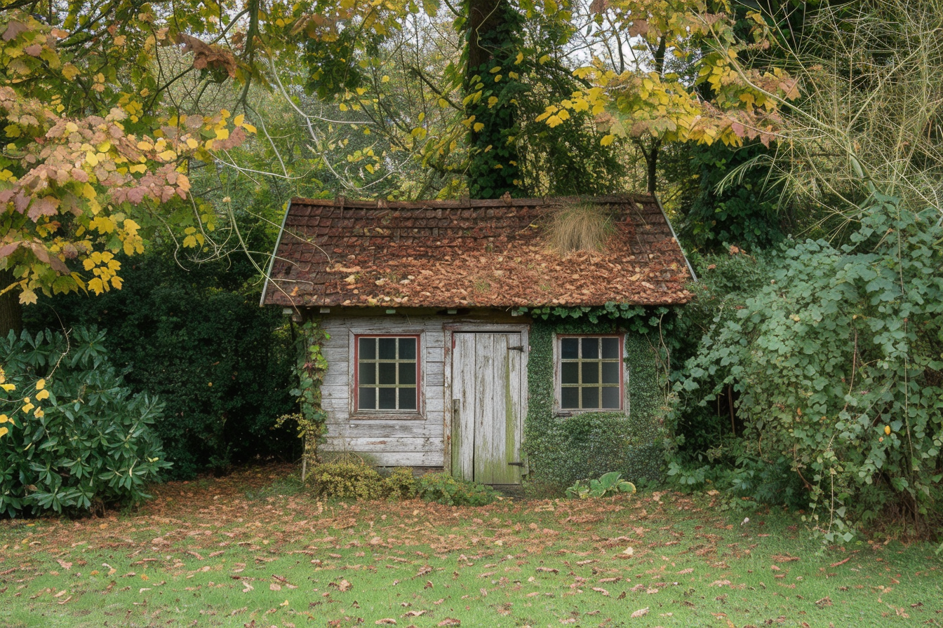 Ein Schuppen in einem Garten | Quelle: Midjourney