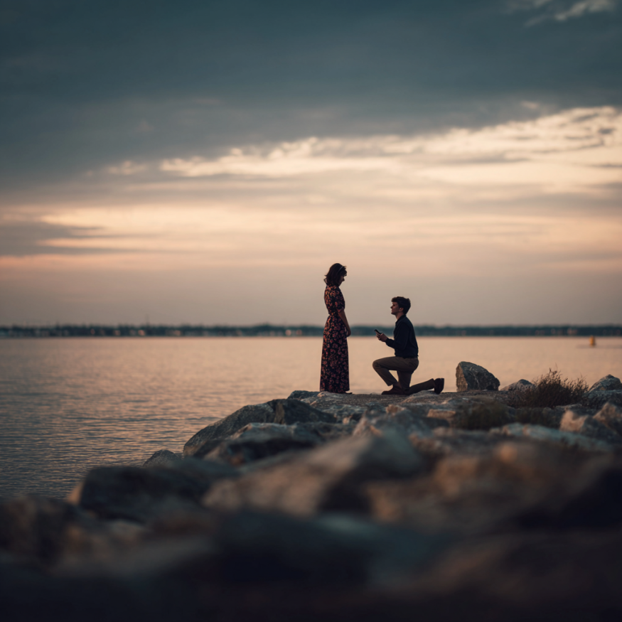 Ein Paar verlobt sich | Quelle: Midjourney