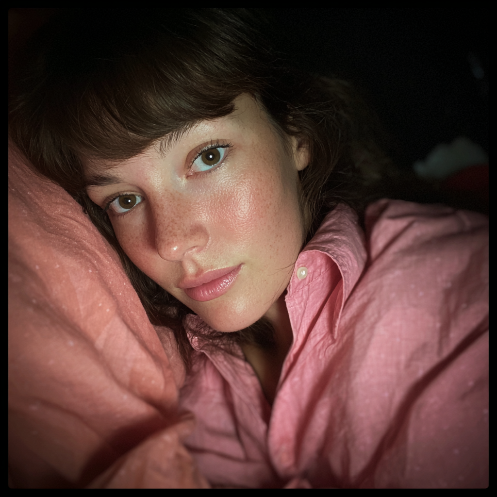 Kobieta leżąca w swoim łóżku w nocy | Źródło: Midjourney