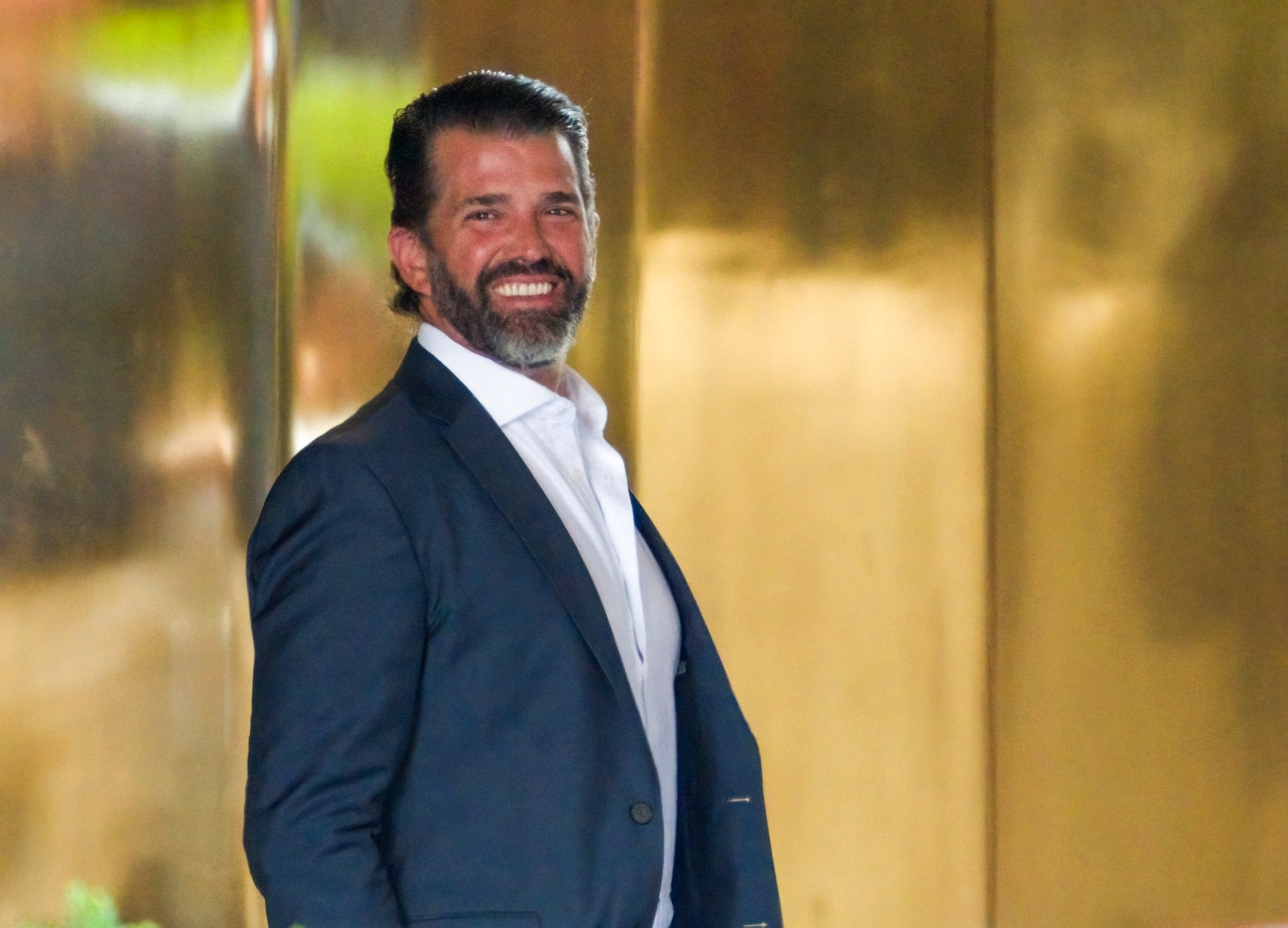 Donald Trump Jr. wird beim Verlassen des Trump Tower in New York City am 29. Mai 2024 gesehen. | Quelle: Getty Images